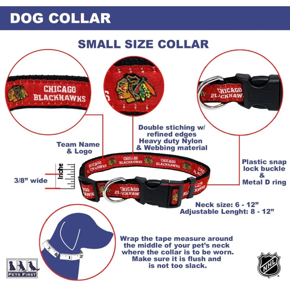 🐾🐾 HOST PICK🐾🐾 NWT Chicago NHL Blackhawks Dog Collar size S